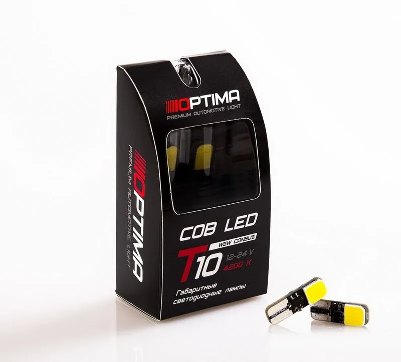Лампа светодиодная Optima Premium COB,5100K,12-24V, 300Lm (W2.1X9.5D) - фото