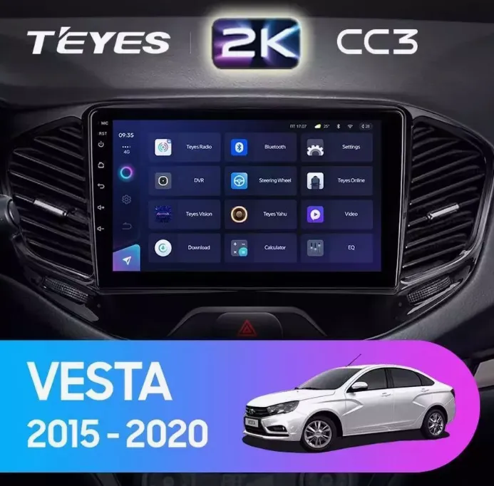 ШГУ Teyes CC3 2K 4/32 GB для автомобиля Lada Vesta Cross Sport 2015-2020 9" - фото