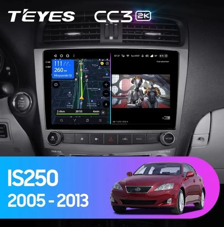 ШГУ Teyes CC3 2K 360 6/126 Lexus IS250 XE20 Lp 2005-2013 10.36" - фото