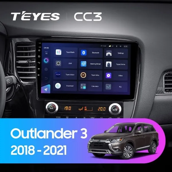 ШГУ Teyes CC3 6/128 GB Mitsubishi Outlander 3 2018+ - фото