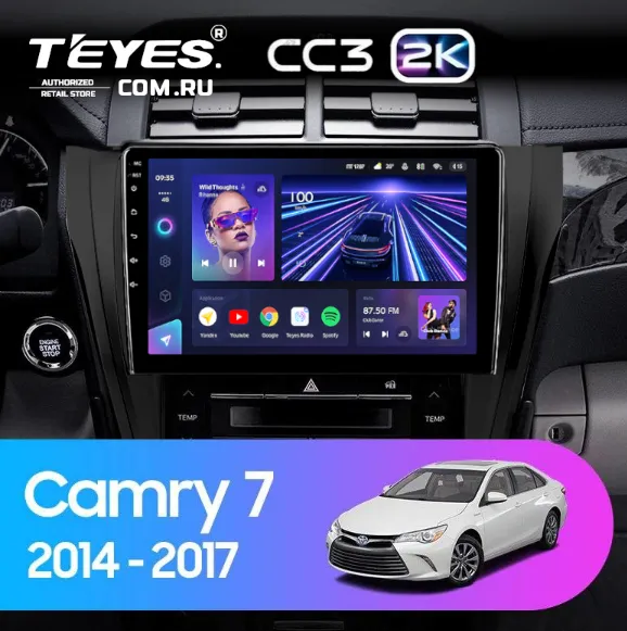 ШГУ Teyes CC3 2K 6/128 360 Toyota Camry 7 XV 50 55 2014-2017 10.2" - фото