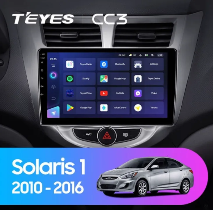 ШГУ Teyes СС3L 4/32 GB Hyundai Solaris 1 2010-2016, 9" - фото