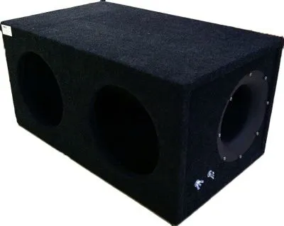 Ящик под сабвуфер 2х12" люкс с трубой синий - фото
