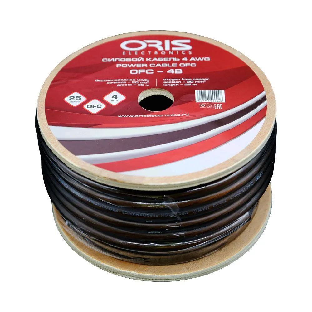 Силовой кабель Oris OFC-4B (1б-25м)(1м) - фото
