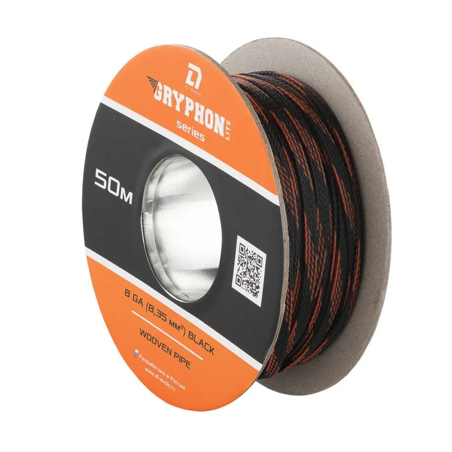 Защитная кабельная оплетка DL Audio Wooven pipe 8 Ga Black (1б-50м) (1м) - фото